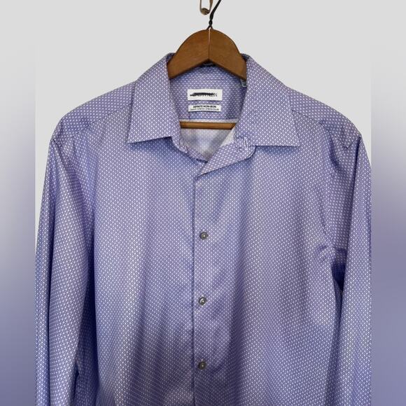 CALVIN KLEIN Infinite Non-Iron Slim-Fit Men’s Dress Shirt Size L Lavender - Picture 3 of 10
